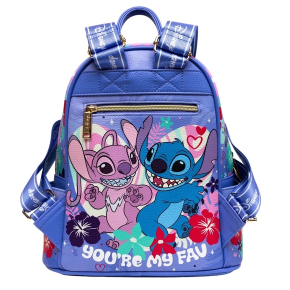 Disney x WondaPop Angel & Stitch 11” Vegan Leather Mini Backpack